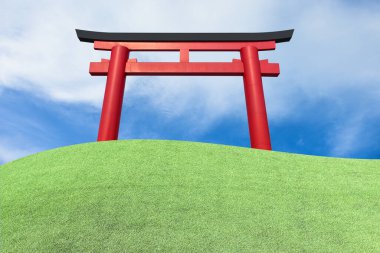 Pastel renkli gökyüzü ve bulut beyazı. Güzel bir öğleden sonra gökyüzü ve bulut beyazı. Yeşil çimenlik ön planda. Önplan