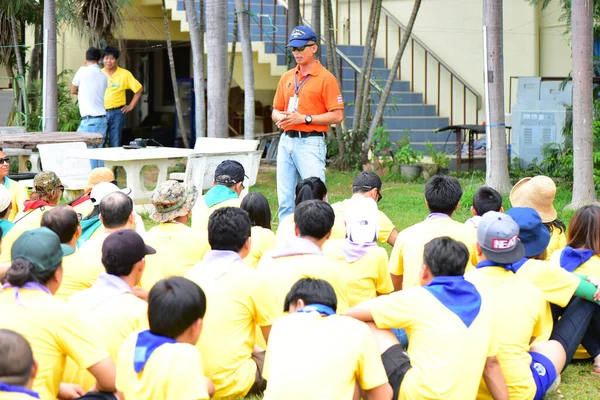 Chonburi Tailândia Agosto 2019 Empresa Japonesa Leva Funcionários Atividade Praia — Fotografia de Stock