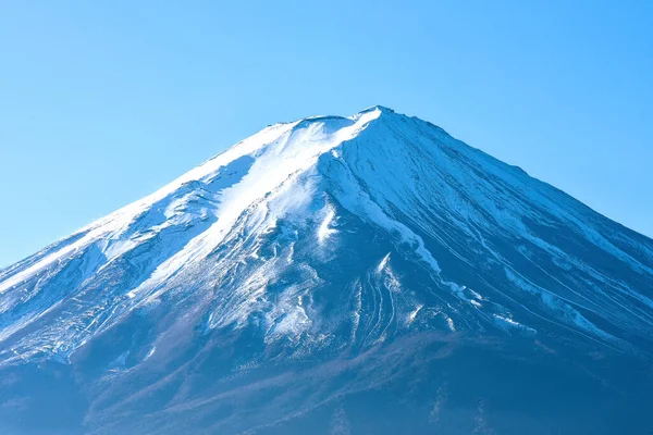 Pierwszy Wschód Słońca Góry Fuji Niebieski Jest Pokryty Białym Śniegiem — Zdjęcie stockowe