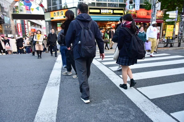 Tokyo Japon Novembre 2018 Nuit Floue Non Identifiée Voyage Des — Photo