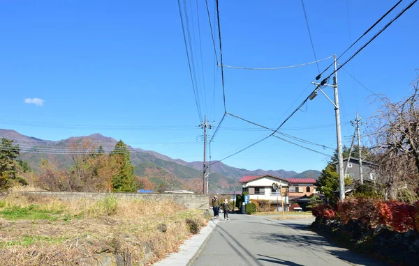 Yamanashi Japón Noviembre 2018 Por Mañana Clima Frío Pueblo Rural —  Fotos de Stock