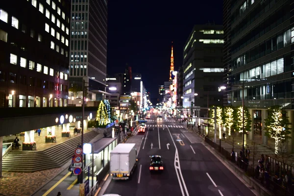 Tóquio Japão Novembro 2018 Noite Borrão Não Identificado Viaje Japoneses — Fotografia de Stock