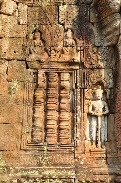 Bella scultura antica di Preah Khan in Cambogia — Foto Stock