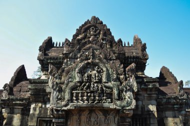 Antik Khmer güneş ve ay Banteay Samre gösteren oyma