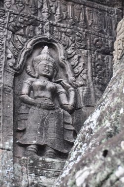Kamboçya'da Banteay Kdei Tapınağı kısma Apsara dans