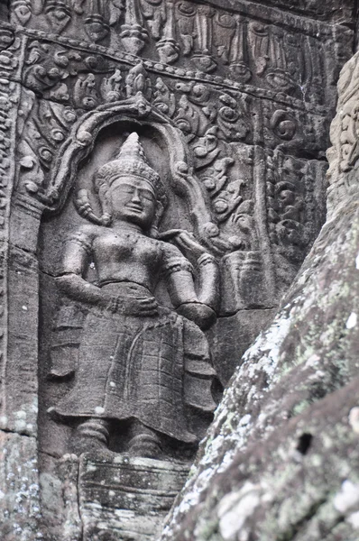 Apsara χορευτής στο, το ανάγλυφο του ναού Kdei Banteay στην Καμπότζη — Φωτογραφία Αρχείου