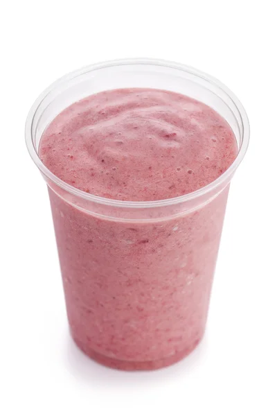 Strawberry smoothie on white background — Stock Photo, Image