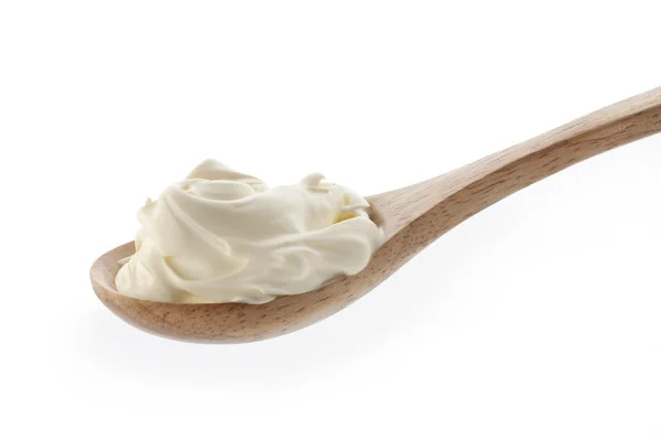 Crema en cuchara aislada — Foto de Stock