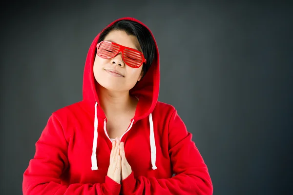 Woman praying and wishing — Stock Photo, Image