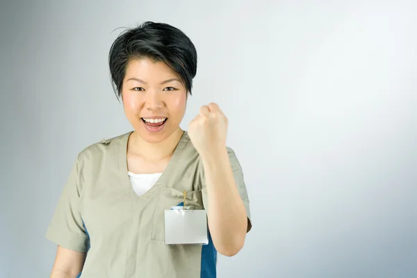 Woman showing her fist — Stock Photo, Image