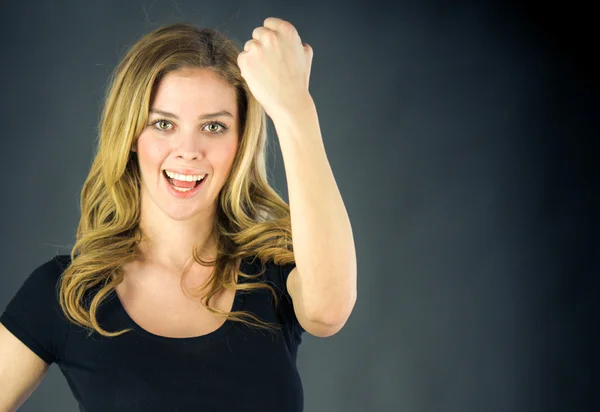 Woman showing her fist — Stock Photo, Image