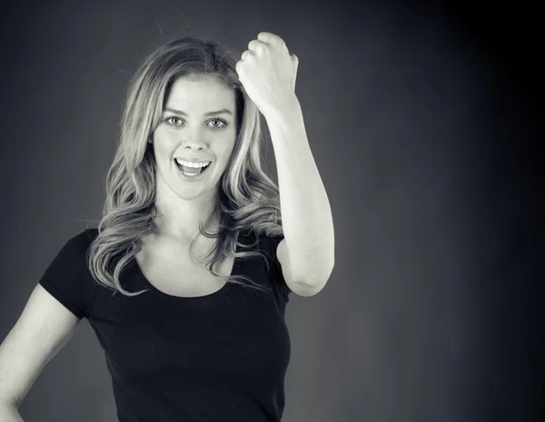 Woman showing her fist — Stock Photo, Image