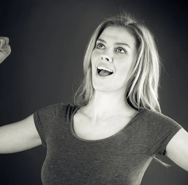 Woman celebrating success — Stock Photo, Image