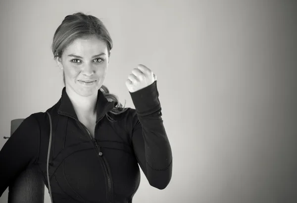 Woman showing her fist — Stock Photo, Image