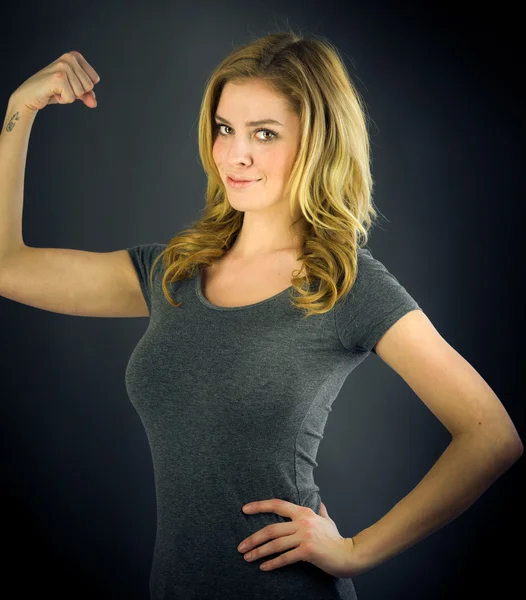 Woman with arm curl