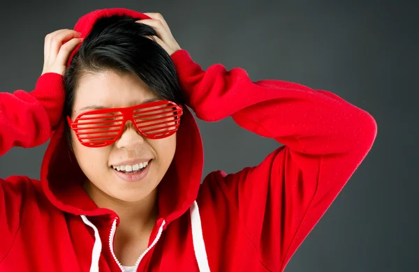 Stressed Model pulling hairs — Stock Photo, Image