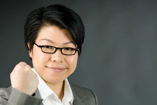 Woman showing her fist — Stock Photo, Image