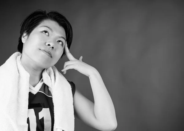 Woman in despair with hand gun — Stock Photo, Image