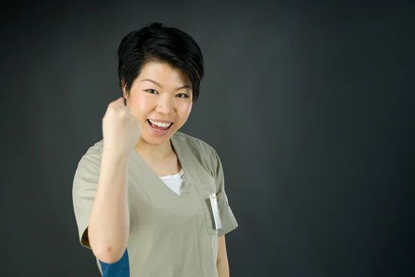 Woman showing her fist — Stock Photo, Image