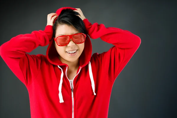 Stressed Model pulling hairs — Stock Photo, Image