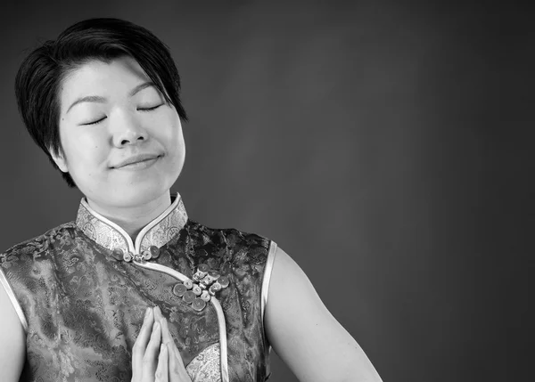 Woman praying and wishing — Stock Photo, Image