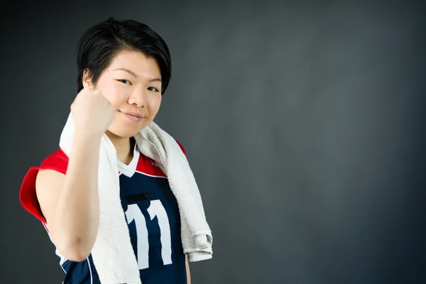 Woman showing her fist — Stock Photo, Image