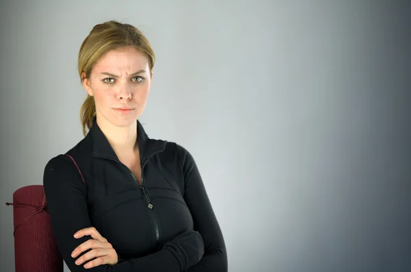 Angry woman upset and worried — Stock Photo, Image