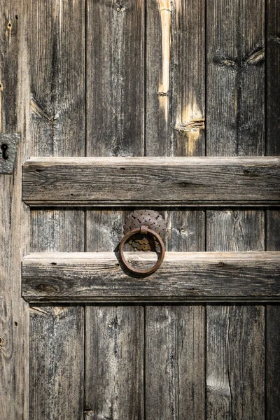 Full Frame View Wooden Closed Door — Stock Photo, Image