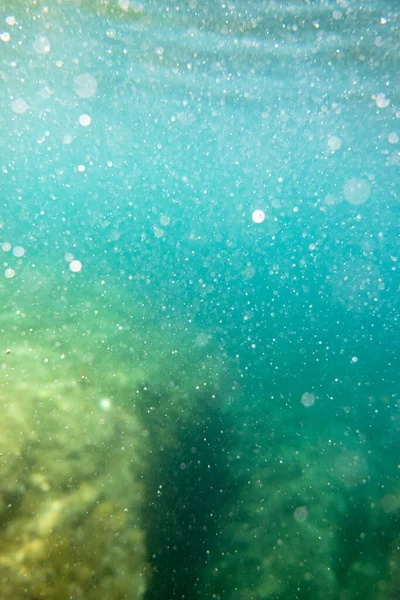 Luchtbellen Onderwater Water — Stockfoto