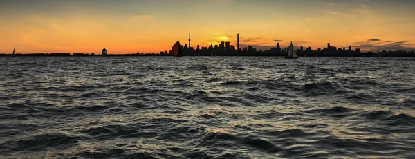 Panoramic View Skyscrapers Toronto Canada Sunset — Stock Photo, Image