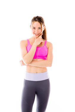 Çene üzerinde el ile modeli düşünme