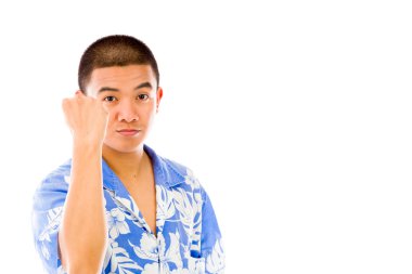 Bir yumruk gösteren model