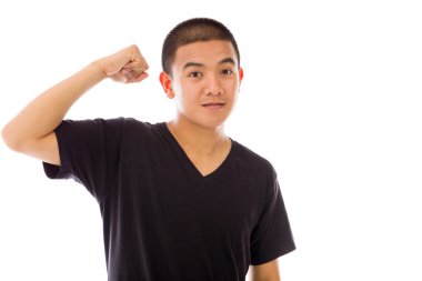 Güçlü model kol curl ile