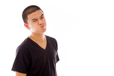 üzgün ve endişeli kızgın modeli