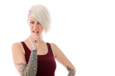 Gergin modeli parmak tırnak ısırma