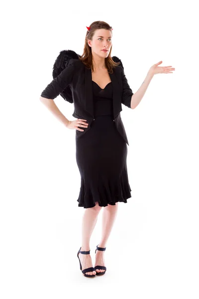 Model presenting with hand — Stock Photo, Image