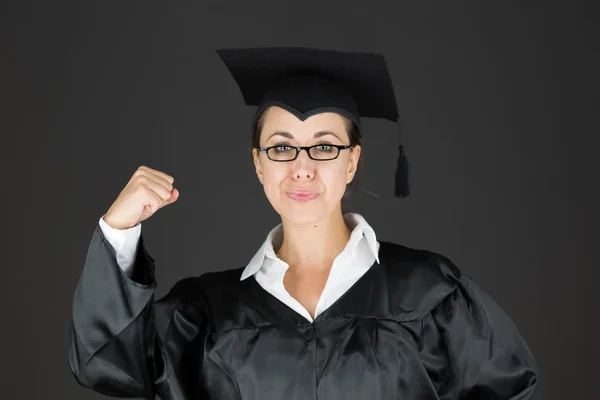 Estudante forte com curl de braço — Fotografia de Stock