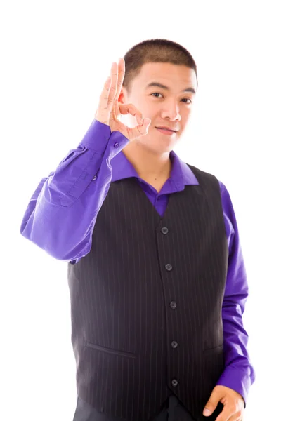 Model gesturing ok sign — Stock Photo, Image