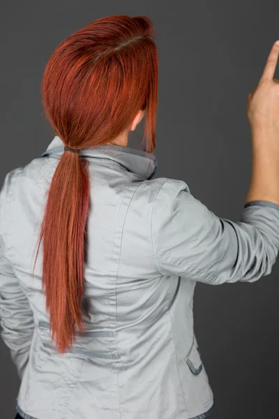 Model back pointing — Stock Photo, Image