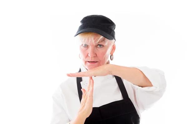 Model gesturing break sign — Stock Photo, Image