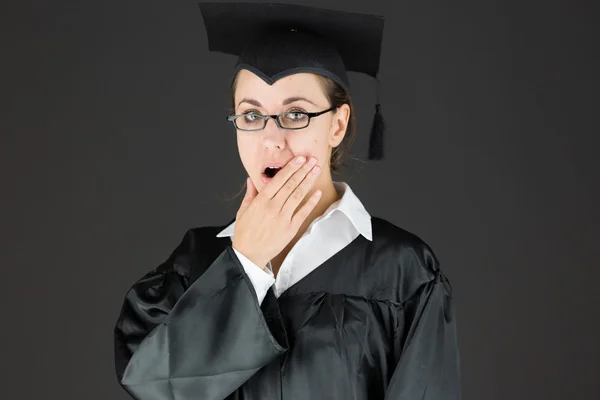 Student hiding her face — Stock Photo, Image