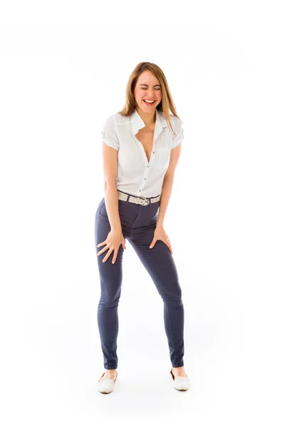 Model grappige lachen — Stockfoto