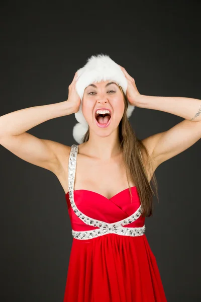 Stressed Model pulling hairs — Stock Photo, Image