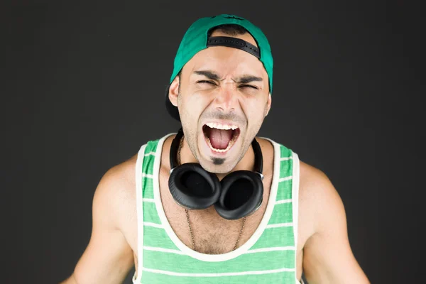 Model furious screaming — Stock Photo, Image