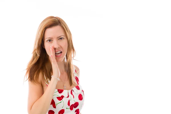 Woman calling somebody — Stock Photo, Image