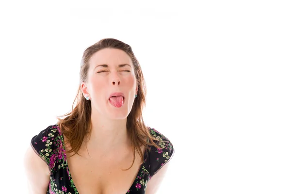 伸出舌头的模型 — 图库照片