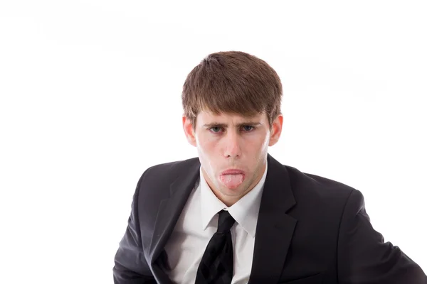 Model sticking tongue out — Stock Photo, Image