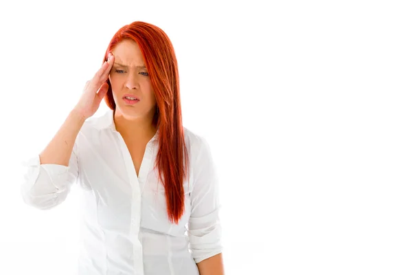 Model confused headache — Stock Photo, Image