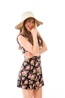 Çene üzerinde el ile modeli düşünme