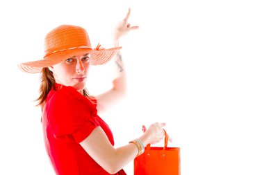 Kameraya bakarak ve işaret model